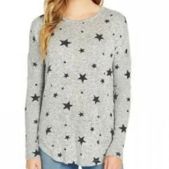 Buffalo David Bitton NEW Star Print Gray/Black Comfy Soft Knit Tunic Sz S - Picture 1 of 12